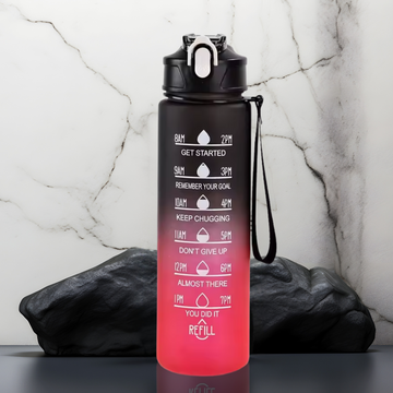 Hydration Tracker Bottle with Flip Straw Lid