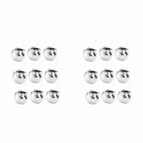 18 PCS Disco Ball Cups, 20 OZ Cups with Straws and Lid, Reusable Flash Tumbler Cocktail Cup for Partys Bar