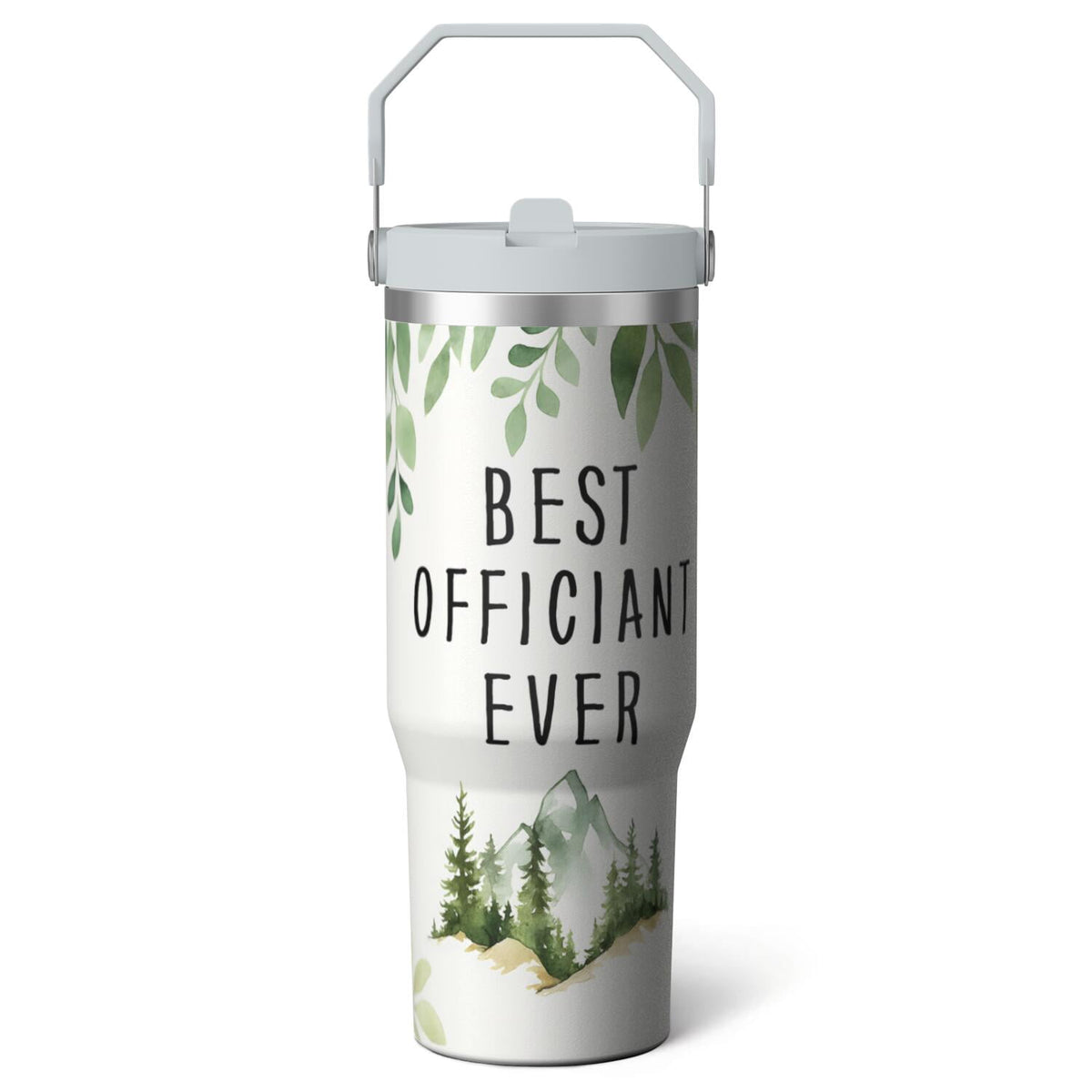 1pc Bow 30oz Tumbler with Straw & Handle - Insulated Stainless