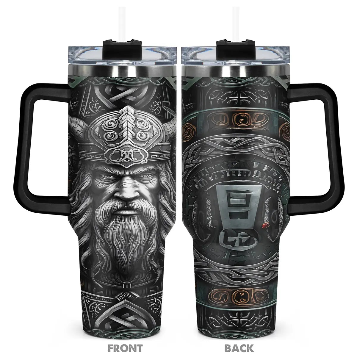 1pc, 40oz Tumbler, Funny Dad Tumbler, Viking Valor Funny Print 40oz, Insulated and Durable, Gift for Any Occasion: Birthdays, Holidays, or Special Moments for Family, Friends, or Coworkers