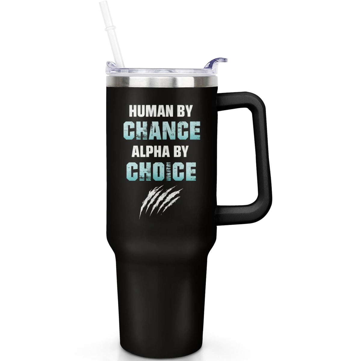 1pc cherry 40oz Tumbler with Straw & Handle - Insulated Stainless