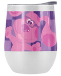 Blues Clues Official Blue'S Clues Large Magenta 12 oz Stemless Tumbler, Stainless Steel Travel Cup|Lake Tumbler|Insulated with Leak Resistant Slide-Lock Lid