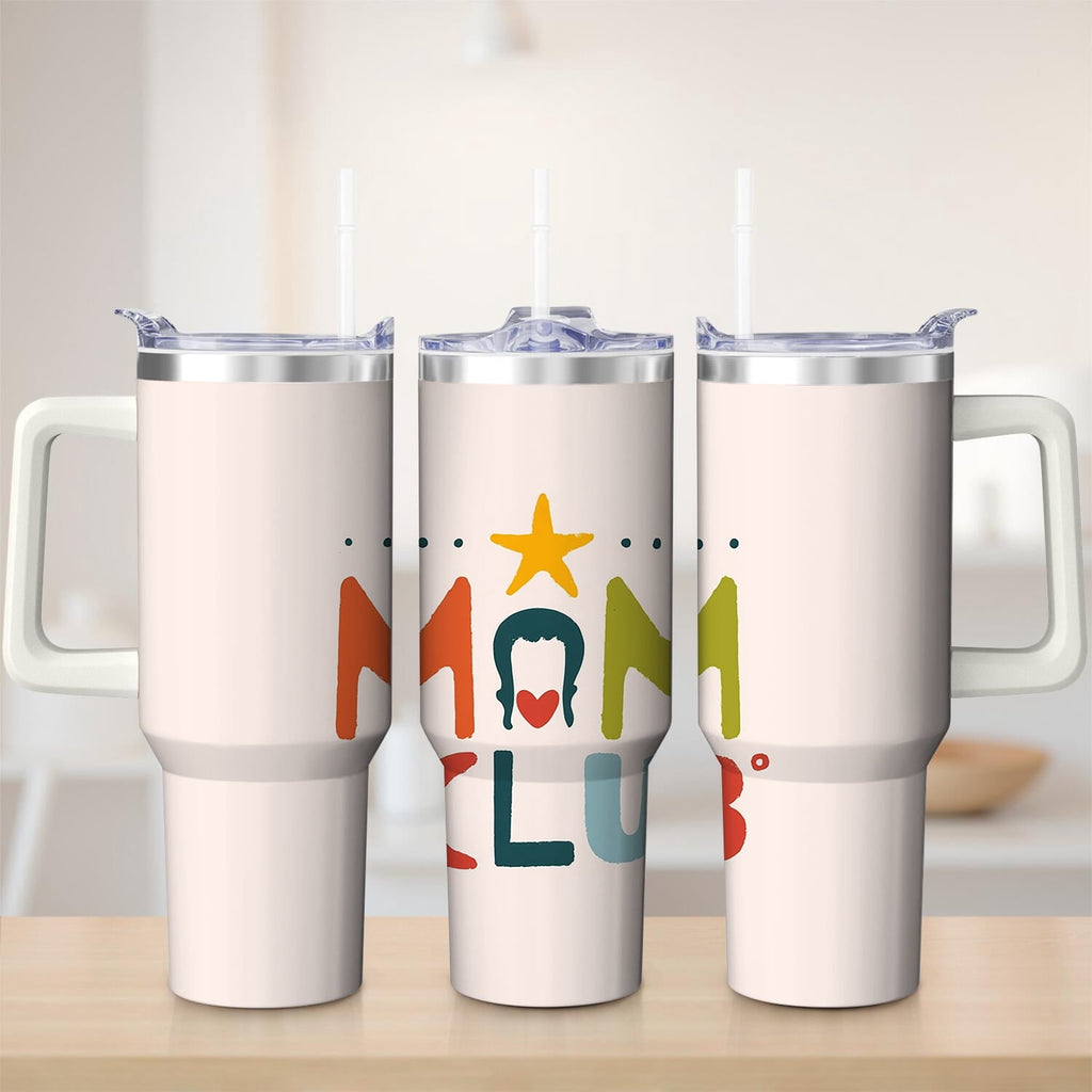 Premium Colorful MOM CLUB Stainless Steel Tumbler, 30oz