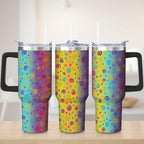 Premium Colorful Spiral Gradient Stainless Steel Tumbler, 30oz