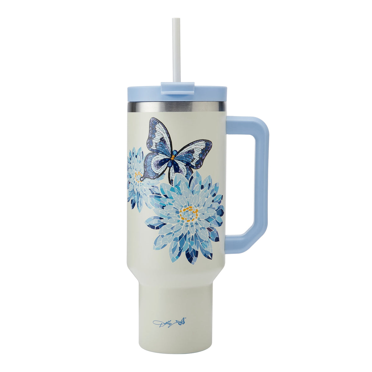Dolly Parton 40 oz Stainless Steel Tumbler with Handle Blue Jewel