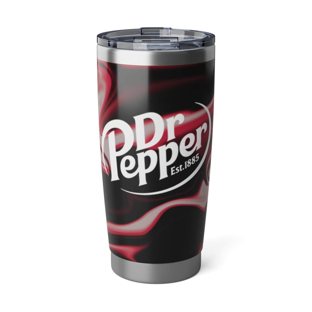 Dr Pepper Gradient Tumbler 20oz, Classic Soda Stainless Steel Cup, Black Red Insulated Travel Mug