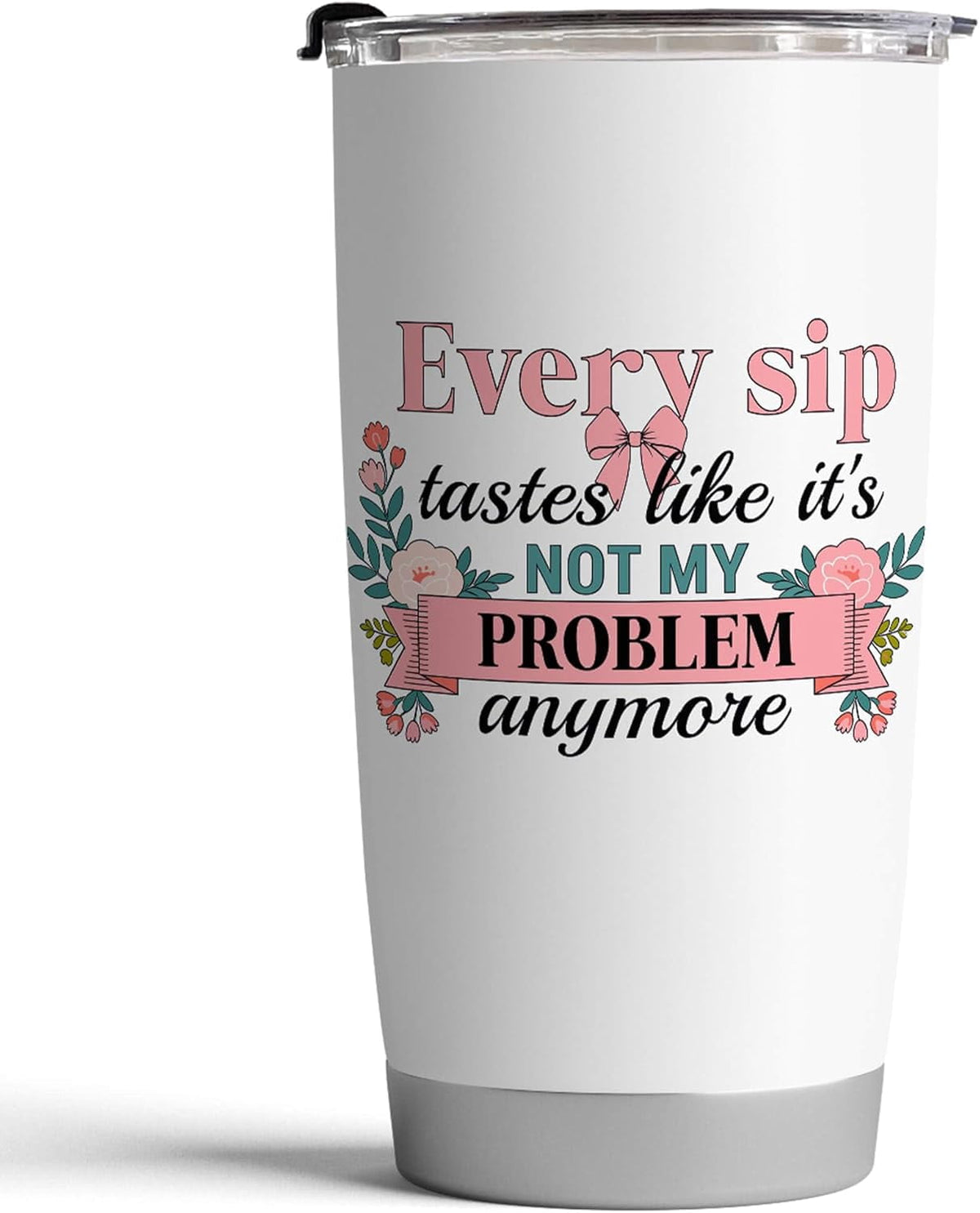 Fancyfams 20oz Retirement Tumbler for Women 2026, Happy Retirement Gifts, Every Sip Tastes Like Its Not My Problem Anymore, Insulated Stainless Steel Coffee Cup, Floral Gift Box (Every Sip 26)