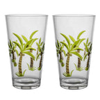 Gourmet Art 2-Piece Palm Tree 24 oz. Acrylic Highball Tumbler, for Indoor and Outdoor and Everyday Use