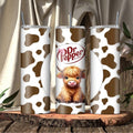 [NO STRAW] Highland Cow Dr Pepper Tumbler: 20oz Stainless Steel Farmhouse Cup