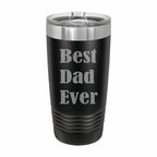 PrecisionNC Dad Gifts Best Dad Ever Engraved Stainless Steel Travel Mug Tumbler with Lid Fathers Day 20 ounce Black