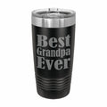 PrecisionNC Grandpa Gifts Best Grandpa Ever Engraved Stainless Steel Travel Mug Tumbler with Lid Fathers Day 20 ounce Black