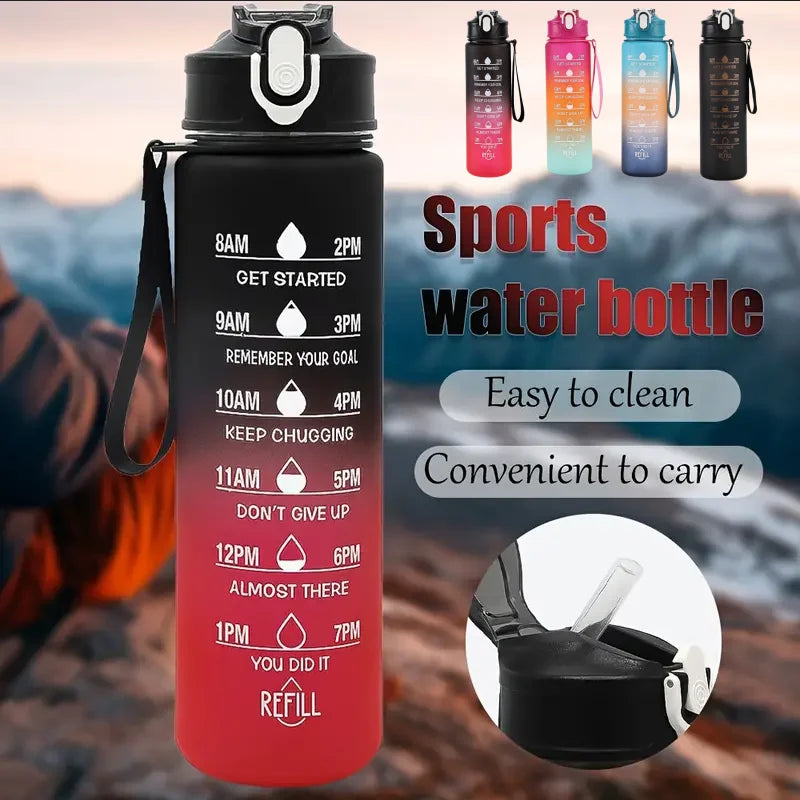 Hydration Tracker Bottle with Flip Straw Lid