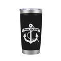 Seas the Day - 20 oz - Cute Funny Nautical Themed Birthday Gift for Ocean Lovers & Sailors - Insulated Coffee Tumbler Cup with Sliding Lid