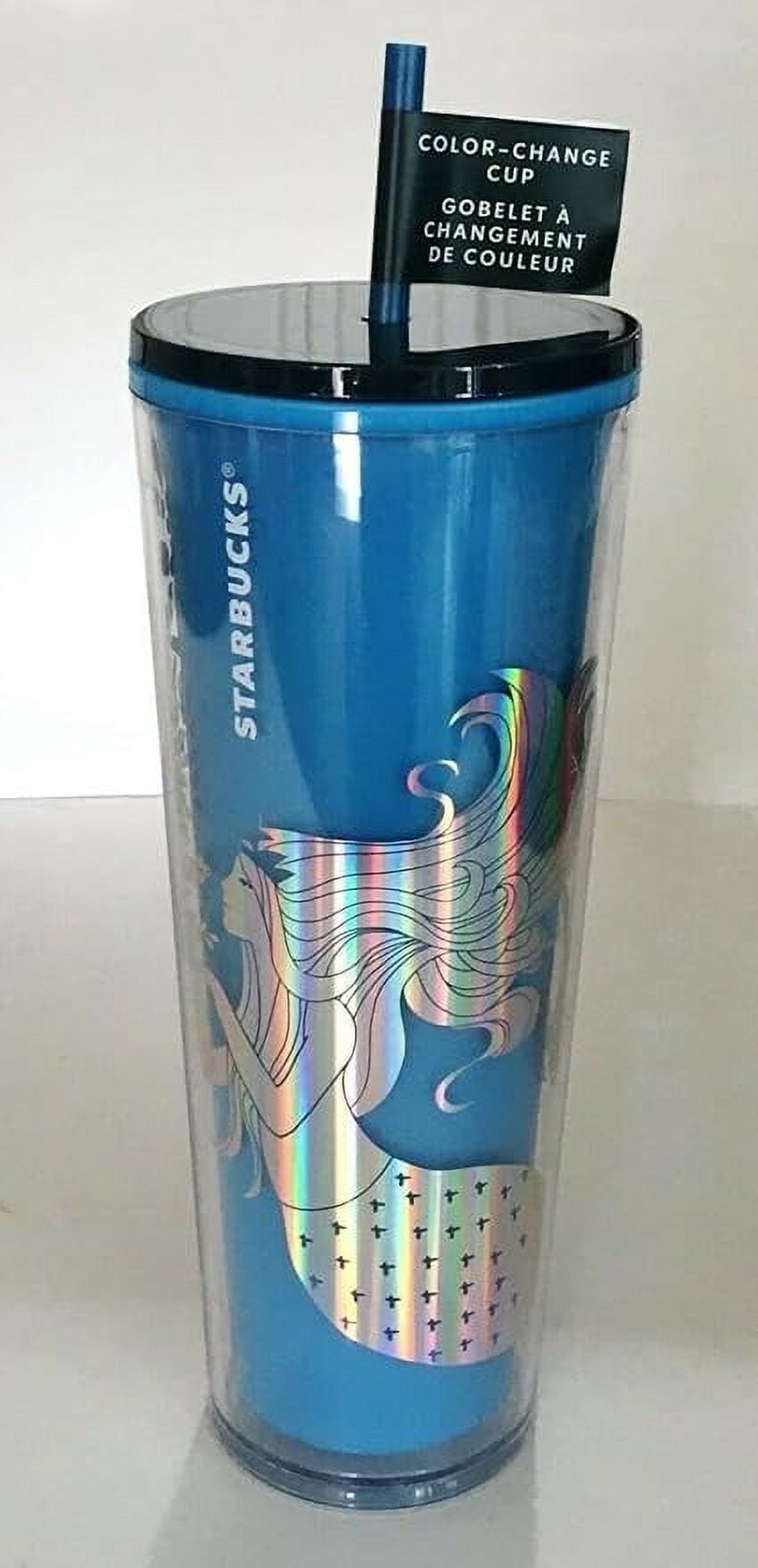 Starbucks 2021 Christmas Holiday Siren Mermaid Blue Plastic Color Change Tumbler 24oz