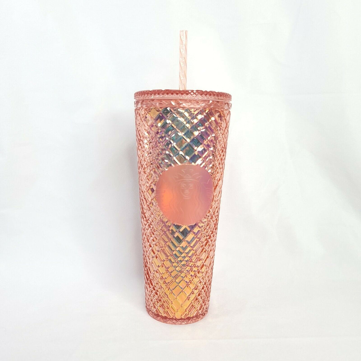 Starbucks Studded Rose Gold Jeweled Coffee Tumbler Cold Cup Venti 24 oz