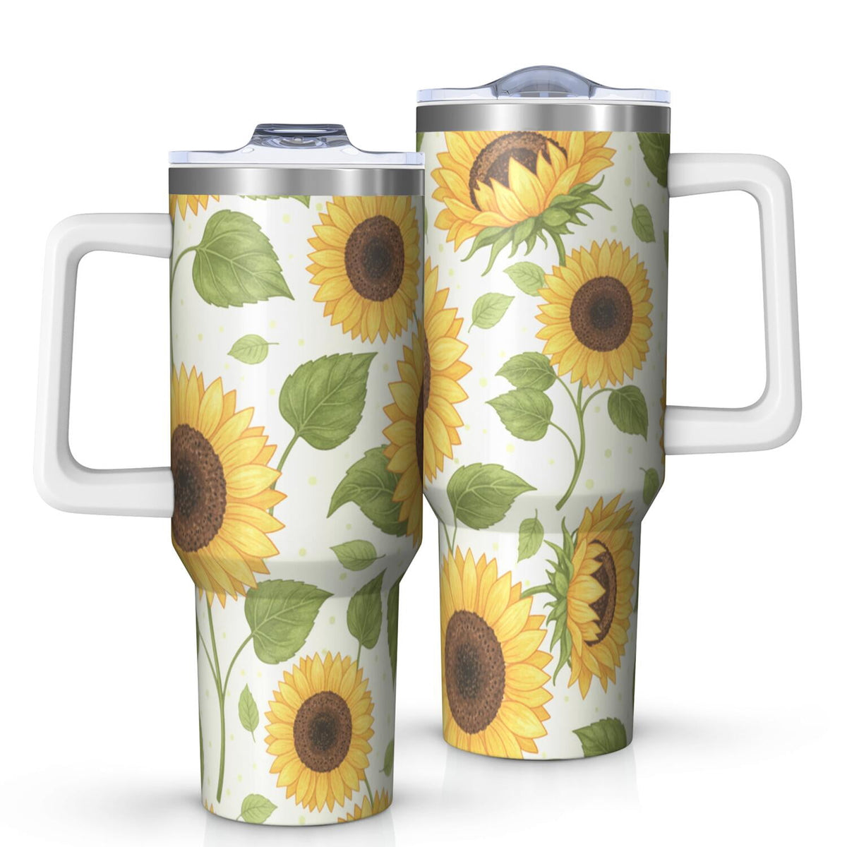 Leopard Print 40oz Tumbler with Handle and Straw, Large Capacity Travel