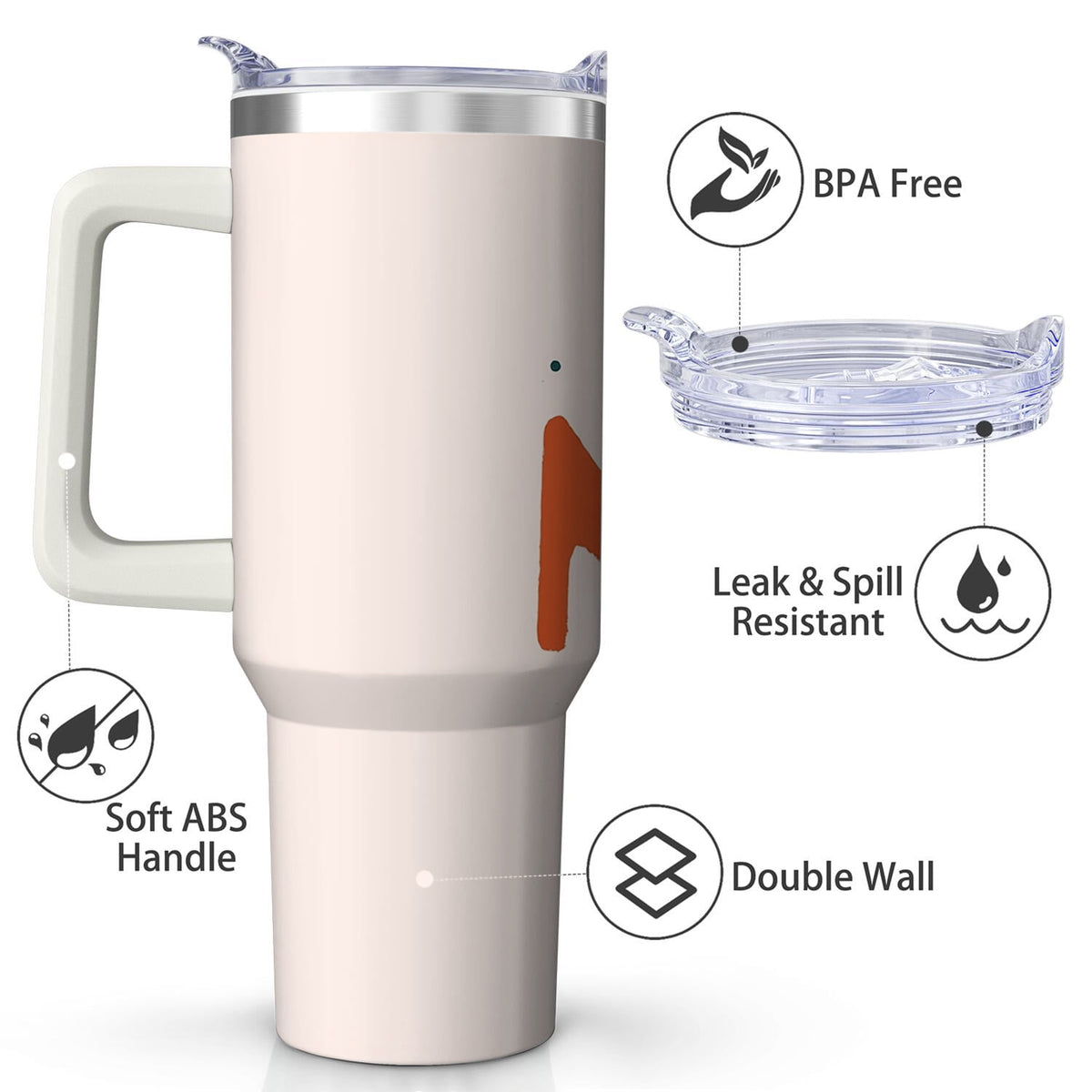 Colorful MOM CLUB Stainless Steel Tumbler, 30oz