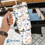 40 oz Chicken Tumbler with Handle and Straw - Chicken Tumbler for Chicken Lovers - Chicken Cup - Chicken Farmer Gifts for Women - Chicken Themed Gift - Crazy Chicken Lady Gifts for Christmas, Birthday