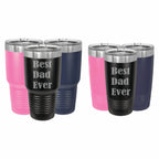 PrecisionNC Dad Gifts Best Dad Ever Engraved Stainless Steel Travel Mug Tumbler with Lid Fathers Day 20 ounce Black
