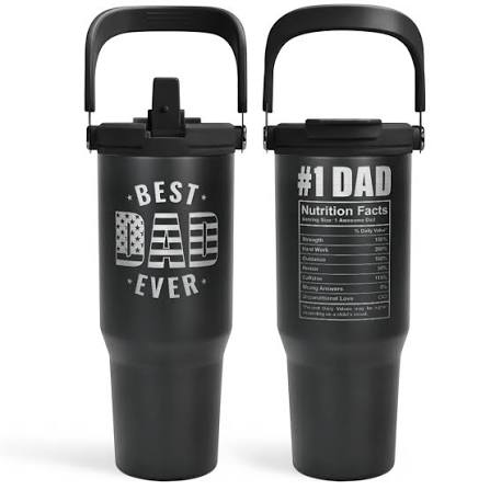Best Dad Ever Tumbler 30Oz With Carry Handle Stainless Steel Insulated